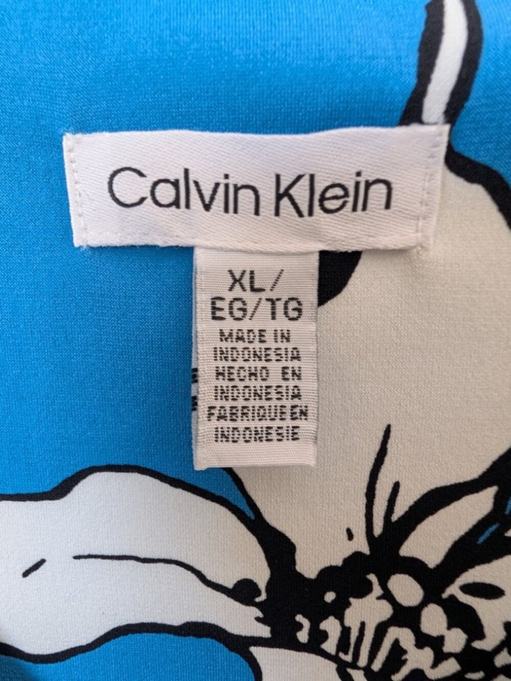Calvin Klein Light Blue Floral Accordion Sleeve Blouse XL - Picture 5 of 5